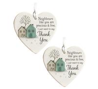 Thank You Neighbours Heart Shaped Ornament, Heart-Shaped Sea Glass Neighbor Christmas Tree Hanging Ornaments, Neighbours Like You are Precious & Few Appreciation, 2025 Neighbor Gifts