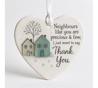 Thank You Neighbours Heart - Shaped Ornament, Neighbours Like You are Precious & Few Appreciation Gifts for Neighbor, Christmas Ornament Gifts for Neighbor (A)