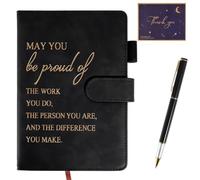 Thank You Notebook Gifts, A5 Inspirational Notebook with Pen, Leaving Gifts Books with Greeting Card, Inspirational Journal Friendship Leaving Present, Employee Appreciation Item for Colleagues