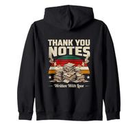 Thank You Notes Written With Love Retro Sunset Zip Hoodie