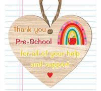 Thank You Nursery Staff Heart Plaques - 9 Roles | Childminder, SENCO, Nursery Manager, Assistant & More | End of Year Appreciation Hanging Sign For Classroom, Pre-School, Small: 10 cm (H) × 9 cm (W)