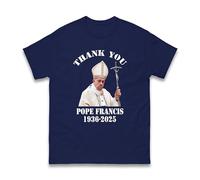 Thank You Pope Francis T-Shirt - Christian Religious Catholic Faith - in The Loving Memory of Pope Francis 1936-2025 Unisex Kids Adults Top (Navy, XL)