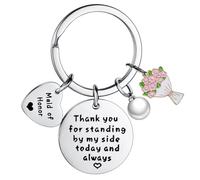 Thank You Present for Bridesmaid Keyring for Bridesmaids Proposal Gift Wedding Day Present for Maid of Honour Gifts Appreciation Gifts for Women Friends Besties Sister Gift
