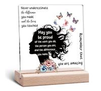 Thank You Present for Coworkers Employee Desk Sign Decor Leaving Gift for Colleagues Motivational Gift Retirement Present for Women Inspirational Clear Desk Decorative Office Decor Acrylic Plaque