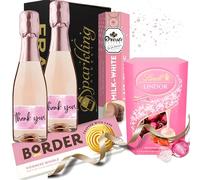 Thank You Prosecco Gift Hamper - Elegant Wine Gift Set for Women - Unique Thank You Present for Her - Includes Custom Thank You Wine Label, Chocolates, and Biscuits - Perfect for Showing Appreciation