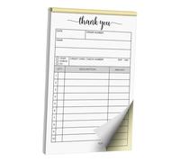 Thank You Receipt Book 2 Part Carbonless Sales Order Book for Small Business, 5.51 x 3.94 Inch, Professional Handheld Receipt Pad