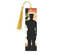 Thank You Soldier Saluting America Flag Metal Bookmarks with Tassel,Cool Book Markers for Reading Women, Men,Aluminum Hanging Ornament Fancy Handmade Craft Reading Accessories Gift for Book Lovers M