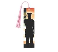 Thank You Soldier Saluting America Flag Metal Bookmarks with Tassel,Cool Book Markers for Reading Women, Men,Aluminum Hanging Ornament Fancy Handmade Craft Reading Accessories Gift for Book Lovers M