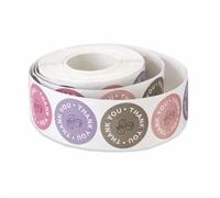 Thank You Sticker Roll, Colourful Round Labels for Small Business Packaging, Envelopes, Gift Wrap, Craft Seals, 500 Pieces