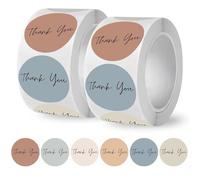 Thank You Stickers, 1000 Pcs Self Adhesive Round Thankyou Labels Stickers Roll 1 Inch Colorful Round Thank You Sticker Small Business
