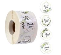 Thank You Stickers 500pcs/roll Adhesive Green for Decal Supplies Labels for Bakery Bread Dessert Wrapping Box Clear Stamps Card Making Words