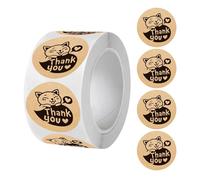 Thank You Stickers for Packaging | 500-Piece Labels Decal,Funny Cat Design Stickers - for Bakery Office School Classroom Teacher Student Card