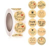 Thank You Stickers Roll - 1000Pcs Stickers for Small Business 1 Inch/1.5 Inch Simple Elegant Round Self-Adhesive Envelopes Seal Labels for School Classroom Office (Style 16, 1.5inch)