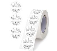 Thank You Stickers Roll - 1000Pcs Stickers for Small Business 1 Inch/1.5 Inch Simple Elegant Round Self-Adhesive Envelopes Seal Labels for School Classroom Office (Style 13, 1inch)