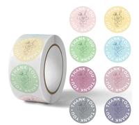 Thank You Stickers Roll - 1000Pcs Stickers for Small Business 1 Inch/1.5 Inch Simple Elegant Round Self-Adhesive Envelopes Seal Labels for School Classroom Office (Style 9, 1inch)