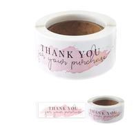 Thank You Stickers Roll, 120 PCS Indiviual Stickers Thank You for Your Purchase, Self-Adhesive Thank You Stickers Small Business Packaging for Handmade Online Small Business Freebies Boutiques Parcels
