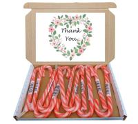 Thank You Sweet Treat Box - 12-Pack of Bonds Strawberry Candy Canes | Individually Wrapped Fruity Festive Sweets - A Tasty Gift Box Treat