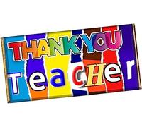 Thank You Teacher Chocolate Bar Novelty Gift Wrapper for University School Lecturer, Coach, Teacher #CH-349 (with chocolate bar)