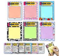 Thank You Teacher Gifts 6Pcs- Sticky Notes 50 Sheets with Wooden Holder and Inspirational Designs - Appreciation Back to School Gifts for Teachers from Students, Retirement, Graduation, Christmas