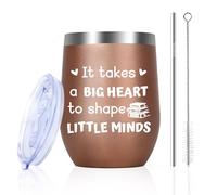 Thank You Teacher Gifts for Women Men Christmas Gifts End of the Year Teacher Gift for Her Female Male Nursery Nurse Childminder Headteacher Assistant Mug Insulated Stainless Steel Wine Tumbler