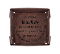 Thank You Teacher Gifts for Women Men Valet Tray,Gifts for Teacher End of the Year Best Nursery Head Teachers Gift Personalised Gift for women Bedside Nightstand Organiser PU Leather Tray