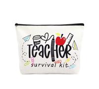Thank You Teacher Gifts for Women Teacher Survival Kit Bag for Teachers Teacher Appreciation Gifts for Teacher Teacher Survival Kit Gift for Teacher Teachers Cosmetic Makeup Bag Gifts for Teacher