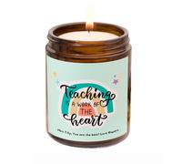 Thank You Teacher Personalised Candle with Message Label for Teaching Assistant End of Year Gift from Student to Mentor (Large (30cl), Thai Lime & Mango)