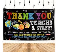 Thank You Teachers Banner Teacher Appreciation W ackdrop Sign We Appreciate You Party Decor Thank You Teachers Decorations for School Classroom