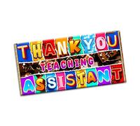 Thank you teaching assistant Chocolate Bar Gift Wrapper Gift Present For Sir Principle Guider Lecturer (#1913) (without chocolate bar)