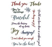 Thank You,Thanks Words Phrase Clear Stamp for Card Making DIY Scrapbooking Grateful,Joy,Amazing!You're the Best!You're awesome Words Transparent Silicone Seal Stamping Stamp for Paper Crafting