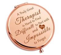 Thank You Therapist Gifts Compact Makeup Mirror for Therapist Friend Coworker Psychologist Retirement Graduation Present Therapy Gifts for Women Folding Makeup Mirror Christmas Birthday Present