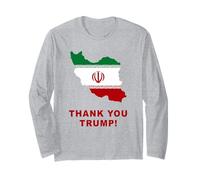Thank You Trump - Support Free Iran Flag Color Graphic Long Sleeve T-Shirt
