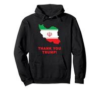 Thank You Trump - Support Free Iran Flag Color Graphic Pullover Hoodie