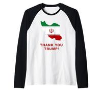 Thank You Trump - Support Free Iran Flag Color Graphic Raglan Baseball Tee