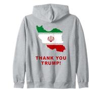 Thank You Trump - Support Free Iran Flag Color Graphic Zip Hoodie