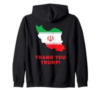 Thank You Trump - Support Free Iran Flag Color Graphic Zip Hoodie