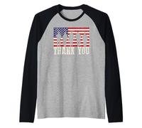 Thank You Veterans American Flag Raglan Baseball Tee