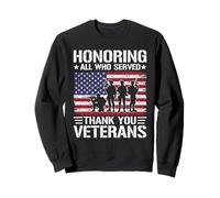 Thank You Veterans Honoring All Who Served American Flag Sweatshirt