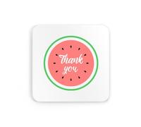 Thank you watermelon circular design coaster, thanks, thank you, fun, cute, funny, appreciation, thoughtful, tea, coffee, drinks cups, drinks mats