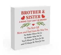 Thank You Wood Box Sign for Brother or Sister - Desk Decor for Home Office - Birthday, Graduation, Long Distance Relationship Inspirational Gift