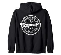 Thankful Blessed And Kind Of A Mess Carpenter Thanksgiving Zip Hoodie