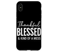Thankful Blessed & Kind Of A Mess Christian Quote Bible Case for iPhone XS Max
