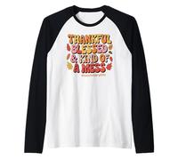 Thankful, Blessed, & Kind of a Mess Secretary Life Raglan Baseball Tee