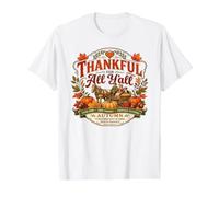 Thankful Fall Feasts and Harvest Blessings Down South Value Graphic T-Shirt, Men, White, L