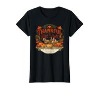 Thankful Fall Feasts and Harvest Blessings Down South Value Graphic T-Shirt, Women, Black, L