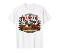 Thankful Fall Feasts and Harvest Blessings Value Graphic T-Shirt, Men, White, M