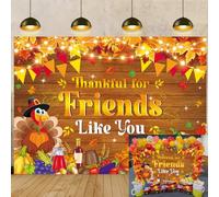 Thankful for Friends Like You Banner Backdrop 7x5FT Fall Maple Leaves Harvest Pumpkin Friendsgiving Photography Background Thanksgiving Friends Giving Party Decorations Supplies
