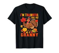 Thankful for Granny Thanksgiving Fall Turkey Funny Family T-Shirt