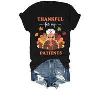 Thankful for My Patients Shirt Funny Fall Thanksgiving Turkey Nurse Shirt Unisex Black