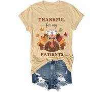 Thankful for My Patients Shirt Funny Fall Thanksgiving Turkey Nurse Shirt Unisex Khaki
